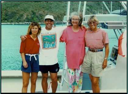 Dive BVI instructors and ScubaMom in the pink shirt