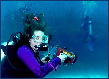 Corinne McKamey with underwater camera