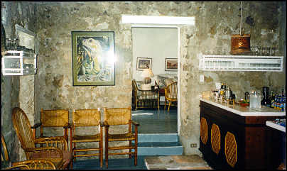 lounge and bar area at Guana Island