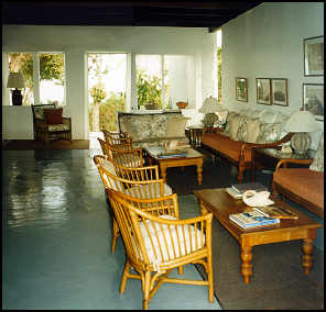 Guana Island's guest living room in Dominica
