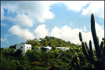 some of Guana Island's cottages