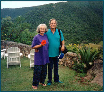 Lynn and Kenneth at the Dominica garden overlook