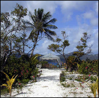 Guana Island's seaside massage tent