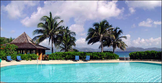 Peter Island pool and library