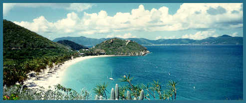 View from Peter Island across Drakes Channel toward Tortola