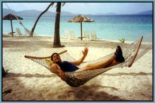 Ron in hammock at beach