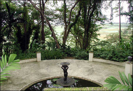 Reflecting pool overlooking Barbados country side