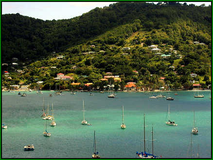 collection of houses and accommodations overlooking Admiralty Bay