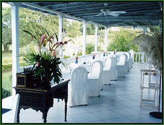 Dining verandah at the Cotton House