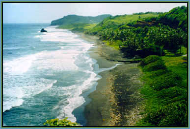 Atlantic beach along the east coast of St. Vincent