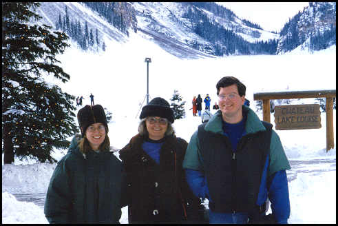 Corinne, Lynn, and Jeff at Lake Louise