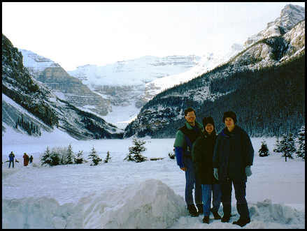 Jeff, Corinne, and Kara McKamey at Lake Louise