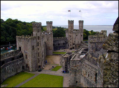 view from the top of Caernarfon Castle