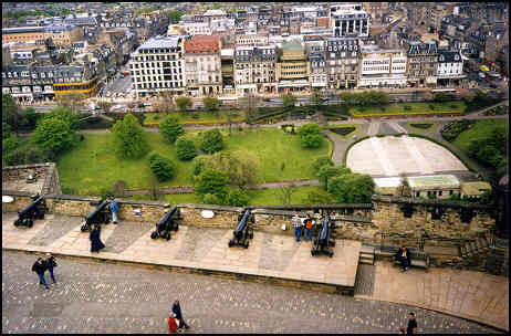 cannons and the garden park far below