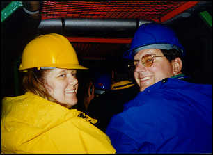 Katherine and Jeff with hard hats and ready to take the train tour!