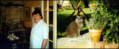 Chris, owner and chef  &  Mr. Underhill, the cat