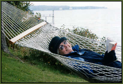 Lynn in winter hammock