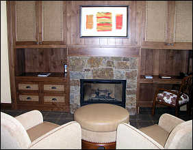 Room with sitting area and fireplace