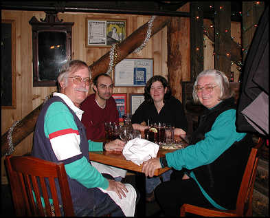 Kenny, Nick, Kara, and Lynn at the Mangy Moose Restaurant