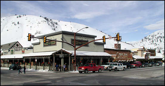 A street corner across from the Square