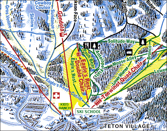 Ski School area of beginner runs