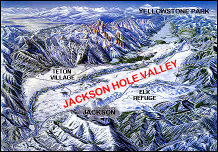 Map of Jackson Hole valley