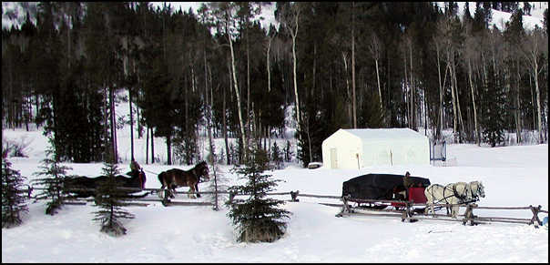 Dinner sleighs at Teton Mountain