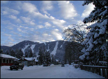 Snow King ski area next to the town of Jackson