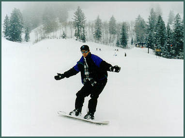 Reagan Brown snowboarding.
