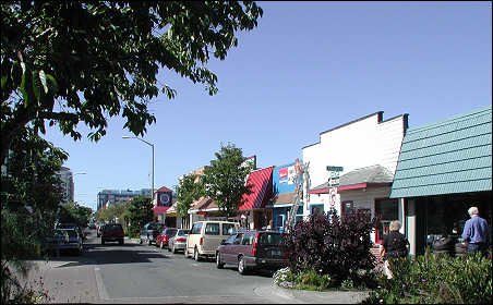 Seaside shops and stores along Broadway