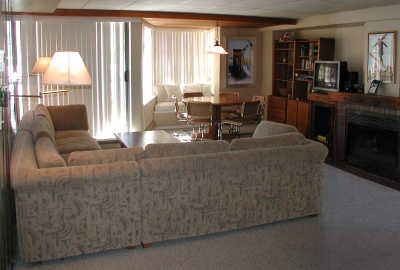 Living room with mountain view