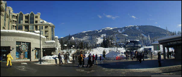View of Whistler Mountain from the village
