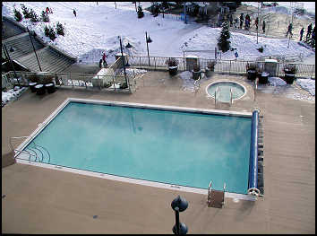 Pan Pacific heated pool and hot tub with wonderful mountain views
